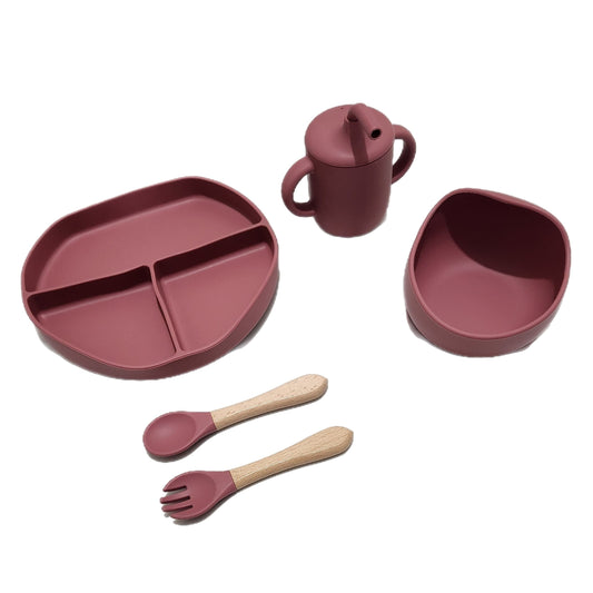 Silicone Feeding Set - Minty Green or Purple Color