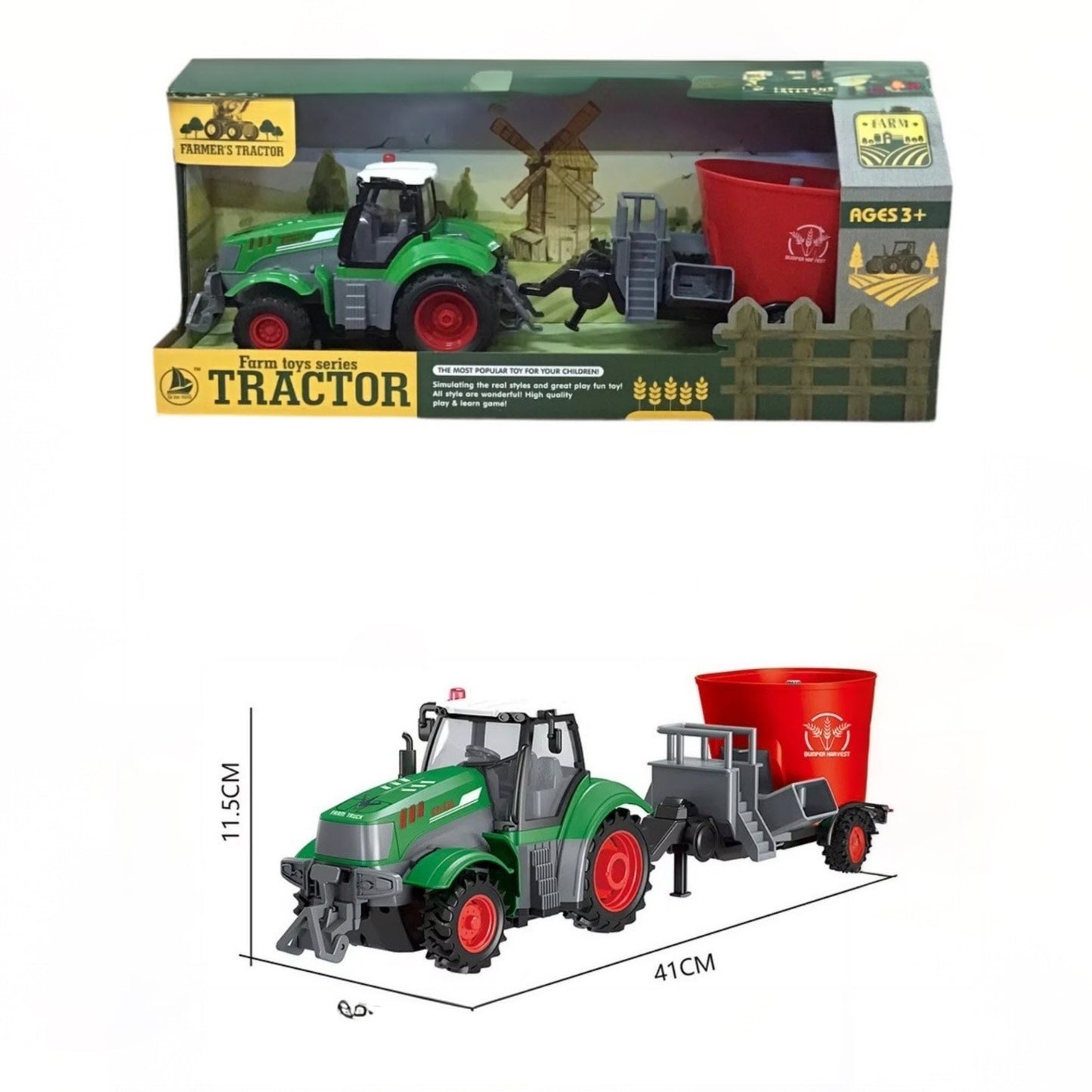 Farmer's Tractor - 41x9.5x11.5cm