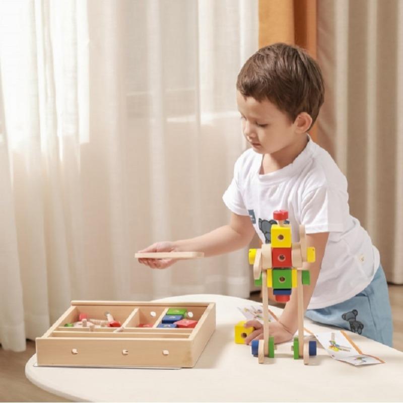 Model Construction Set - Wood Block Building - 53 Pieces