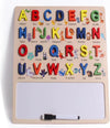 Wooden Alphabet Puzzles Board - Colorful Letters - White Drawing Board - 30x30cm
