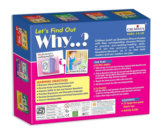 Let's Find Out WHY - Educational puzzles - 27 match up sets
