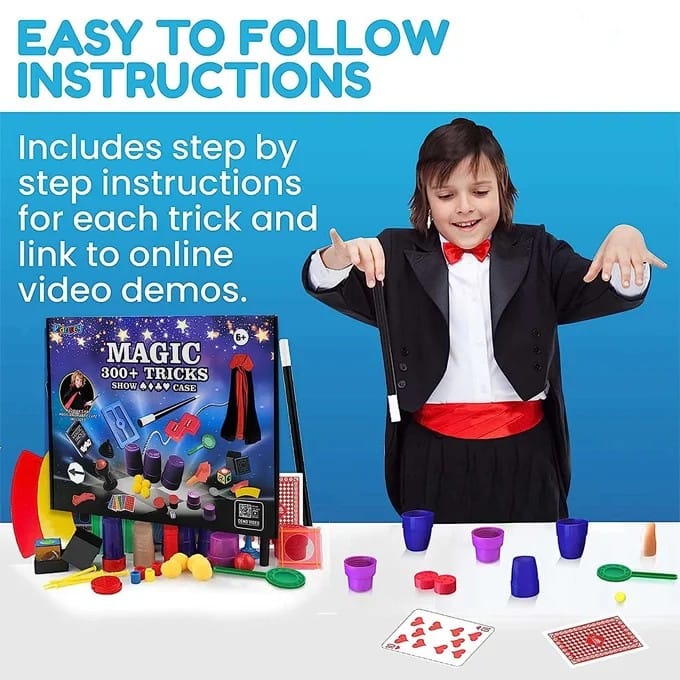 Magic Set - 300+ Tricks - Magician's Hat & Cape Included