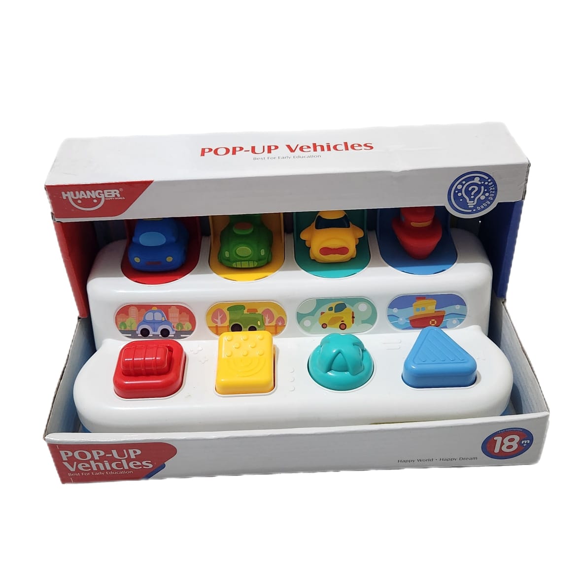 Pop-up Vehicles - Push, Flip, Turn, Press - Cause & Effect Learning Toy