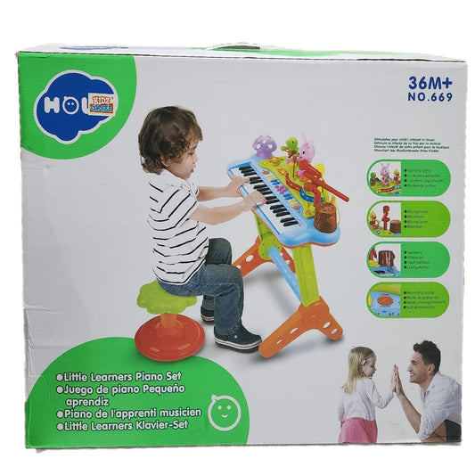 Piano Keyboard Set with Stand & Stool - 37 Keys, Microphone, Built-in Sounds, Rhythms, Demo Songs, Record & Playback