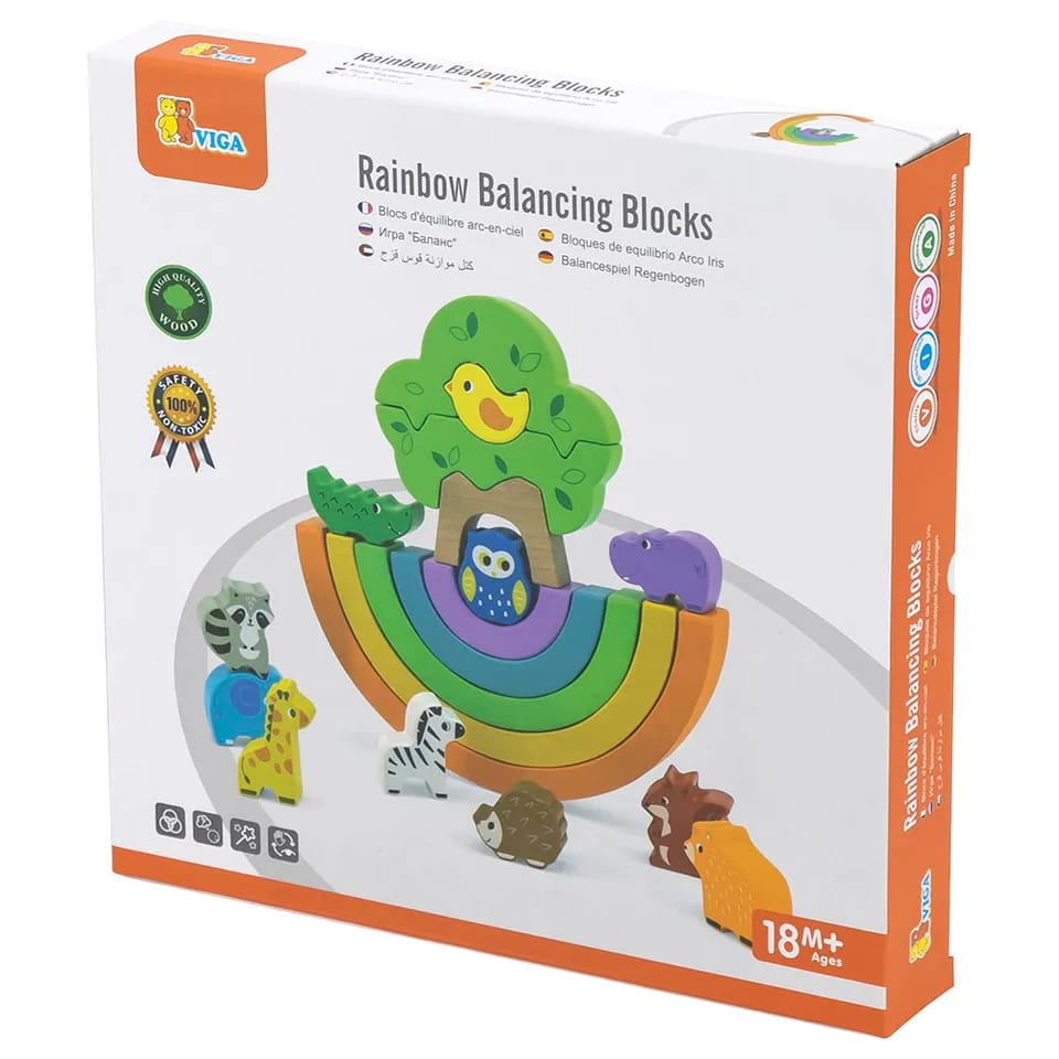Rainbow Balancing Blocks - Wooden - 32x26x4cm