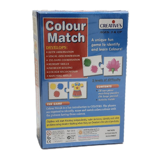 Colour Match Game - 56 Large Puzzles - 3 Levels of Difficulty