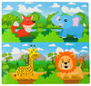 Floor Playmat 120x120cm - Pack of Four Baby Animals Puzzle Pieces 60x60cm