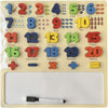 Wooden Numeric and Maths Puzzles Board - Colorful Numbers - White Drawing Board - 30x30cm