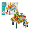 Multi-Activity Table & Chair Set - Adjustable Table Height - 105 Pieces Marble Rolling Building Blocks