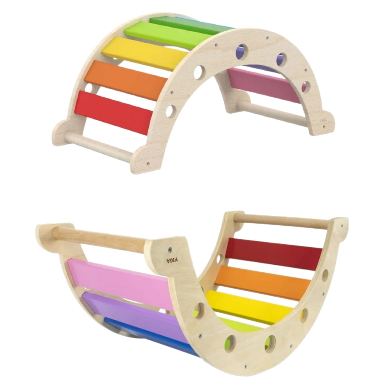Wooden Rainbow Rocker - Montessori Balance Board