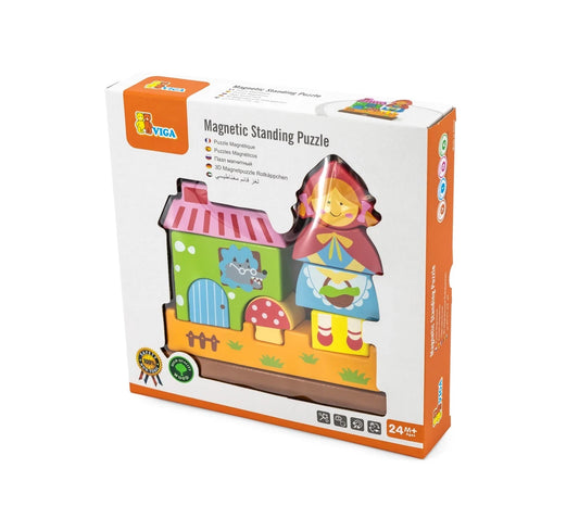 Magnetic Standing Puzzle - High Quality Magnetic Wooden Blocks - 20x20x4.5cm