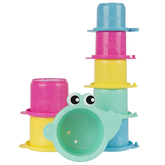 Croc Cups - Stacking and Linking - 8 Brightly Coloured Cups