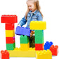 Jumbo Building Blocks with Carrying Bag - 9x9x9cm - 32 Pieces - Red, Yellow, Green, Blue, Orange