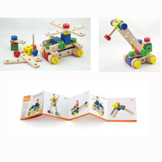 Model Construction Set - Wood Block Building - 53 Pieces