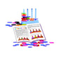 COLOUR & SHAPE SORTER - 8 Shapes x 8 Colours - Abacus Stand - Activity Book