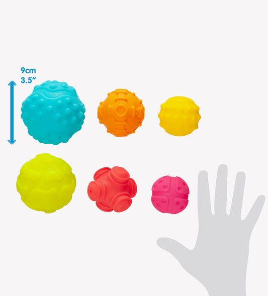 Textured Sensory Balls - 6 Balls in a Range of Sizes, Colours and Textures