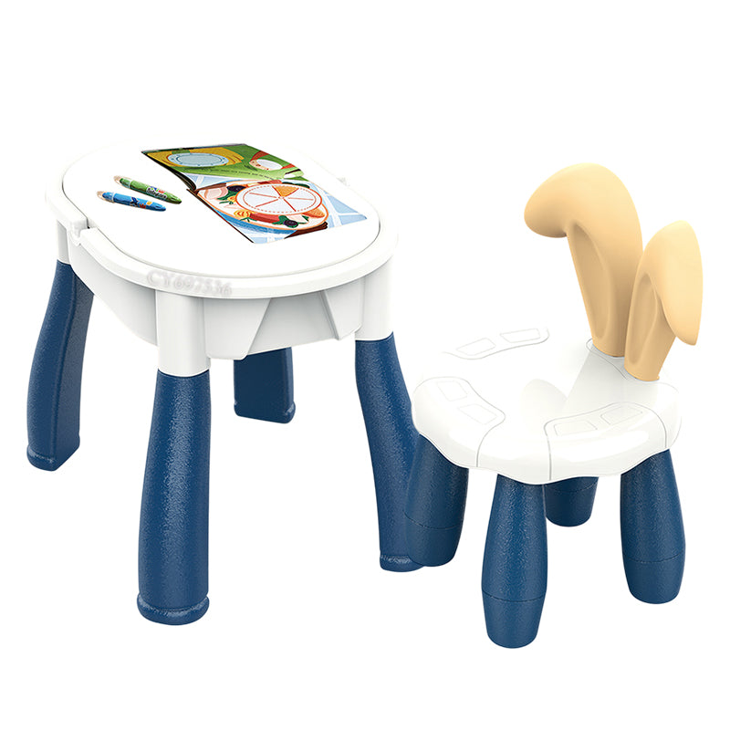 Multifunctional Activity Table & Chair - 109 Colourful Building Blocks - Table 80x37x43 cm - Chair 31x28x42 cm