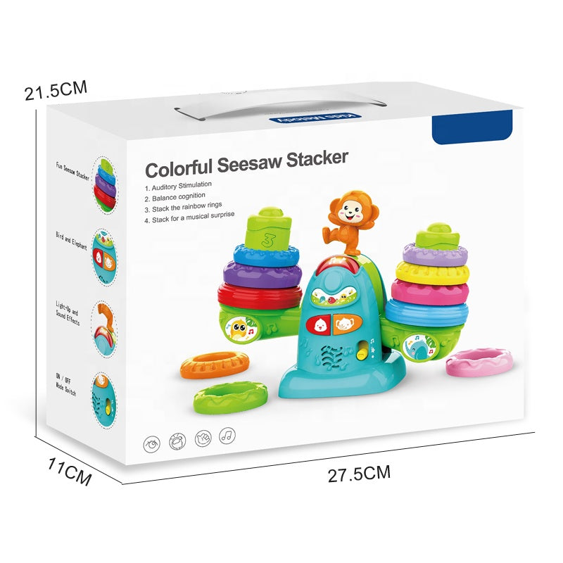 Colorful Seesaw Stacker - Light-Up and Sound Effects