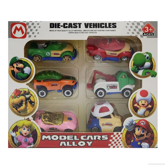 Die-Cast Model Cars - 6 Cars - Mario Series