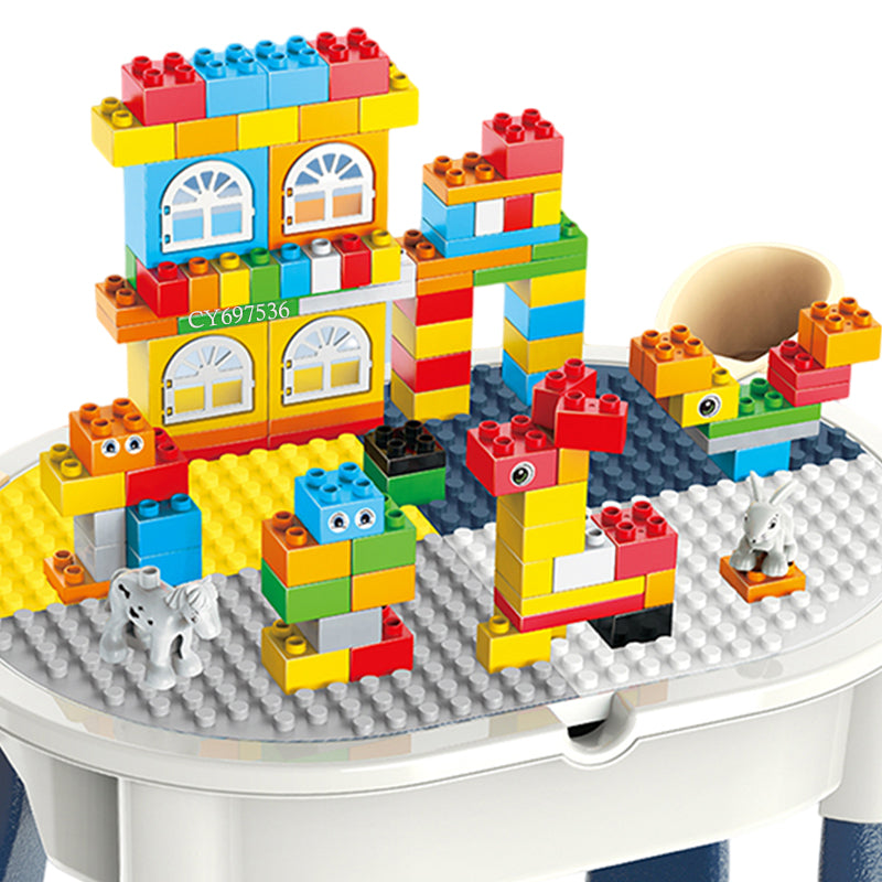 Multifunctional Activity Table & Chair - 109 Colourful Building Blocks - Table 80x37x43 cm - Chair 31x28x42 cm