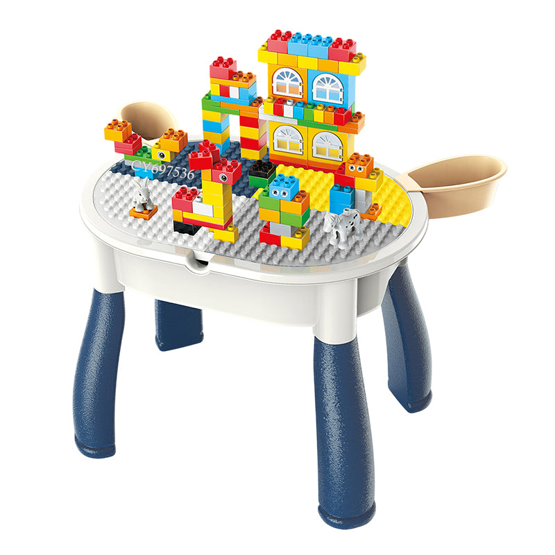 Multifunctional Activity Table & Chair - 109 Colourful Building Blocks - Table 80x37x43 cm - Chair 31x28x42 cm