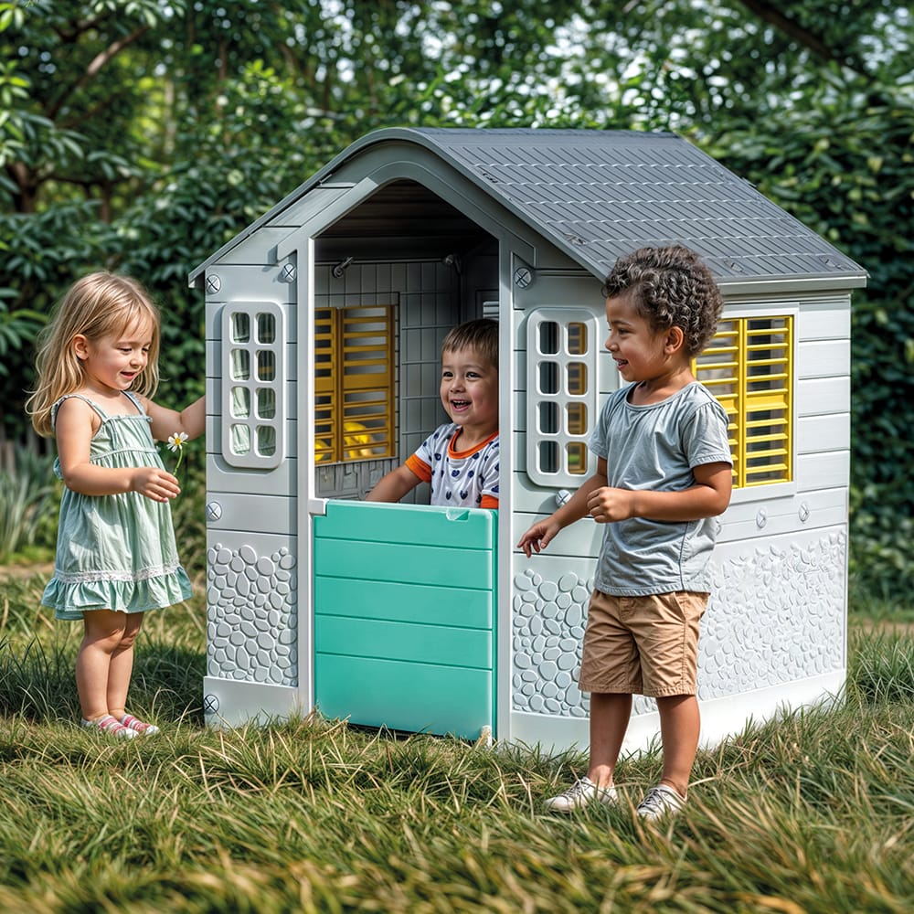 My First Playhouse with Post Box & Cat Flap - 109x95x87cm