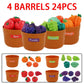 Farmer's Market Color Sorting Set - 4 Barrels, 24 Pieces