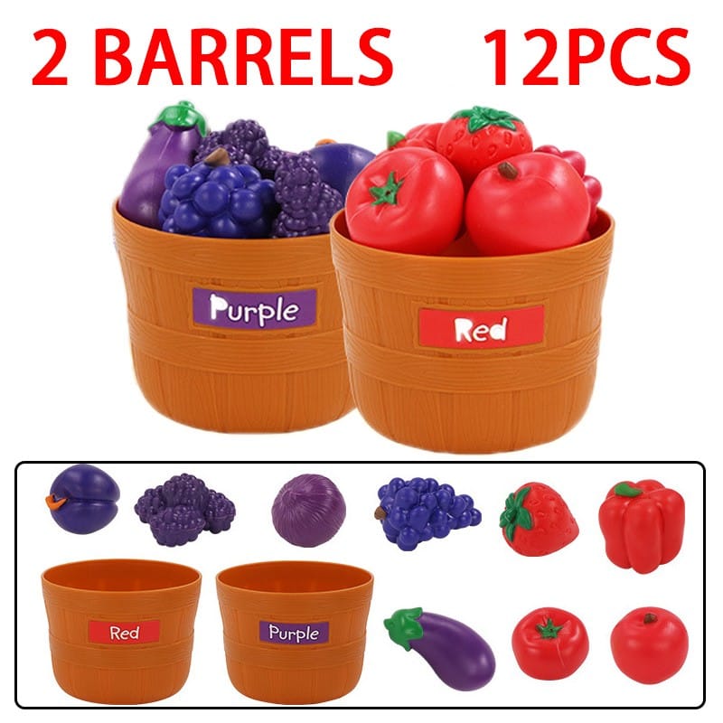 Farmer's Market Color Sorting Set - 2 Barrels, 12 Pieces
