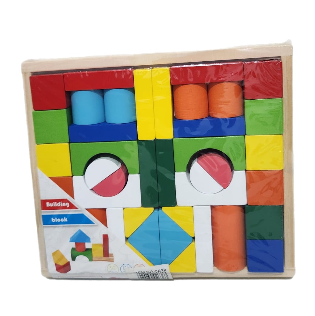 Wooden Building Blocks - Wooden Box - 42 Pieces