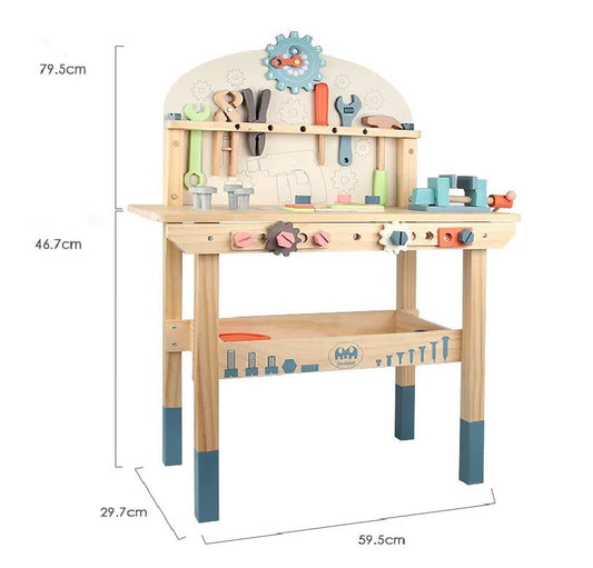 Wooden Carpenter Tool Bench With Tools Set