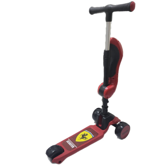 Scooter Ferrari - Adjustable Handlebar Height - 2 In 1 With Seat - Red