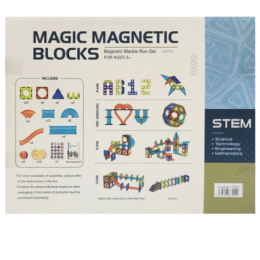 Magic Magnetic Blocks - 96 Pieces - Marble Run - Multiple Configurations