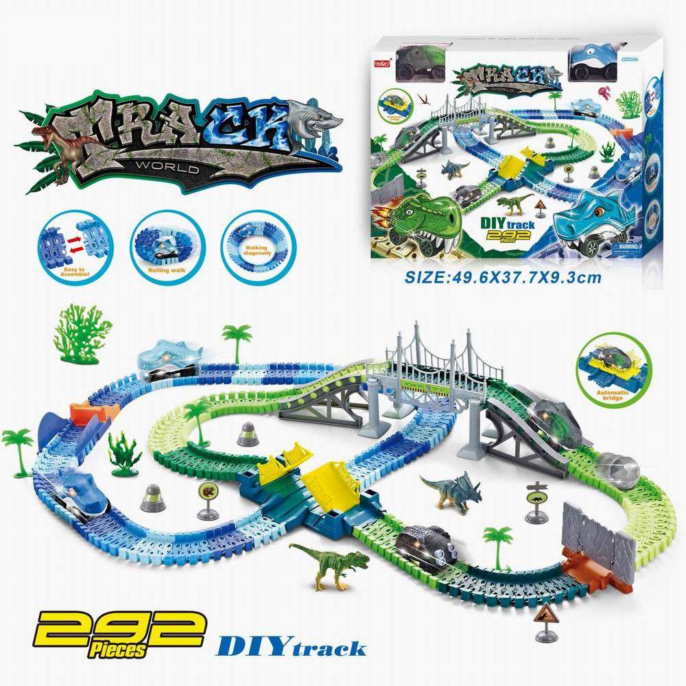 Electric Racing Track - Automatic Bridge and Door - 496cm Track Length