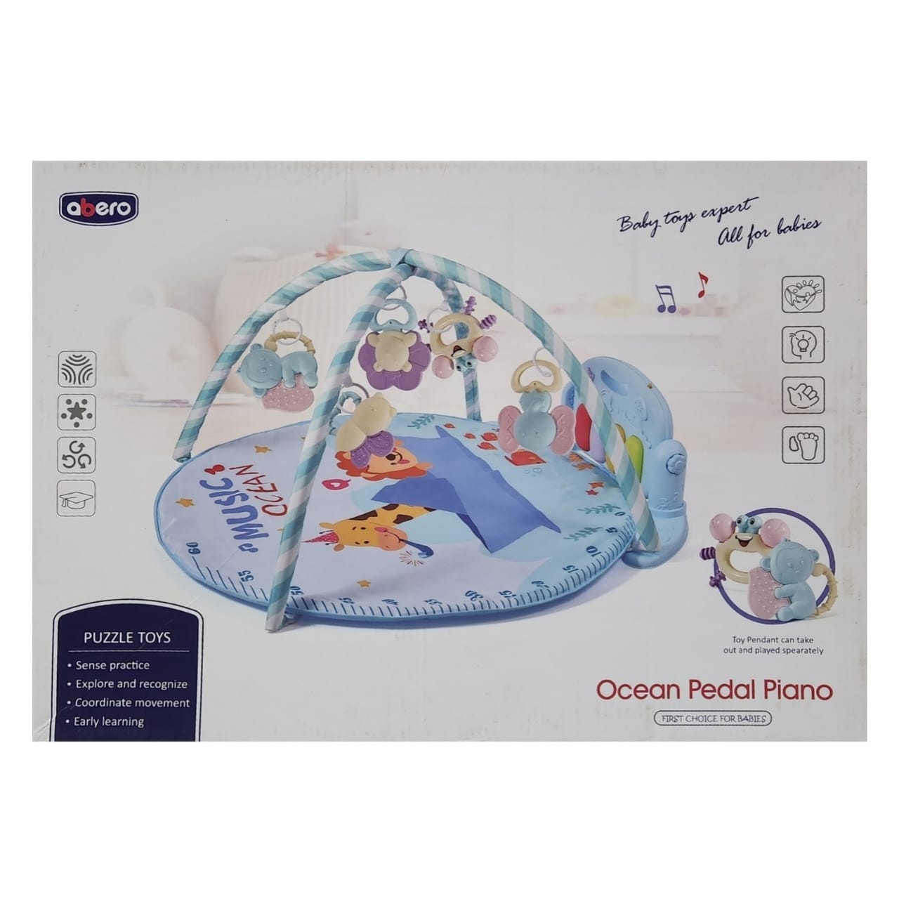 Ocean Pedal Piano - Soft Baby Playmat - 3 Functions