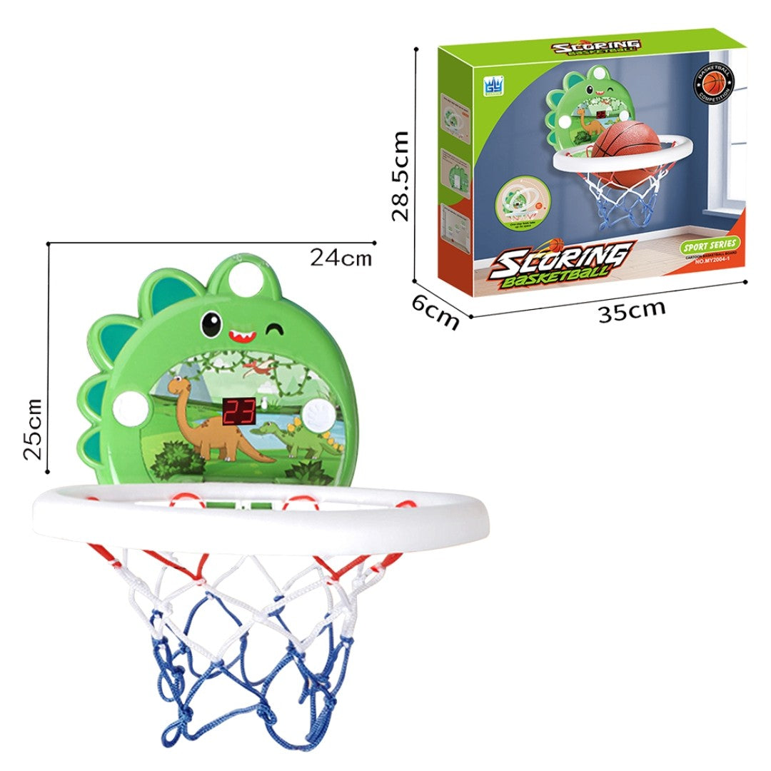 Indoor Basketball Hoop Set – Digital Score Counter - 2 Suction Cups & 1 Wall Hook for Easy Mounting