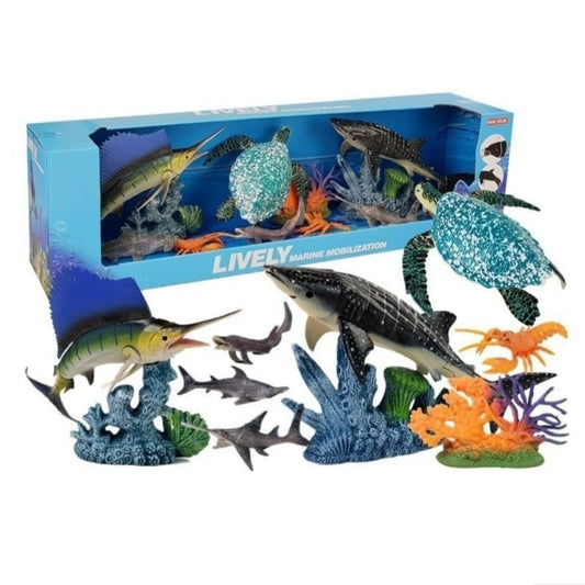 Sea Animals Set - 12 Pieces - Movable Joints