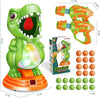 Dinosaur Shooting Toy - Movable Shooting Target Game - Digital LCD Records Score - 2 Air Guns and 24 Foam Balls