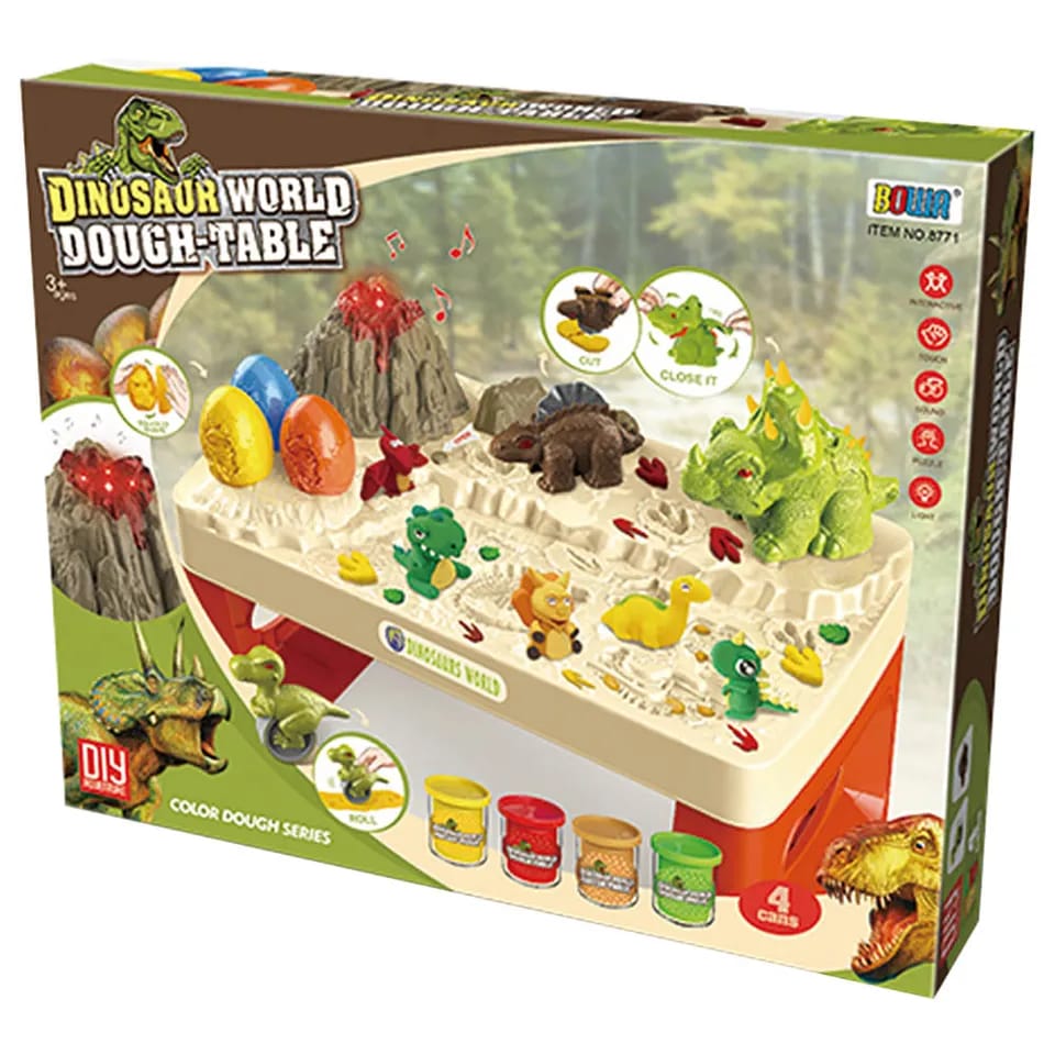 Dinosaur World Dough Table - 4 Cans - 17 Pieces