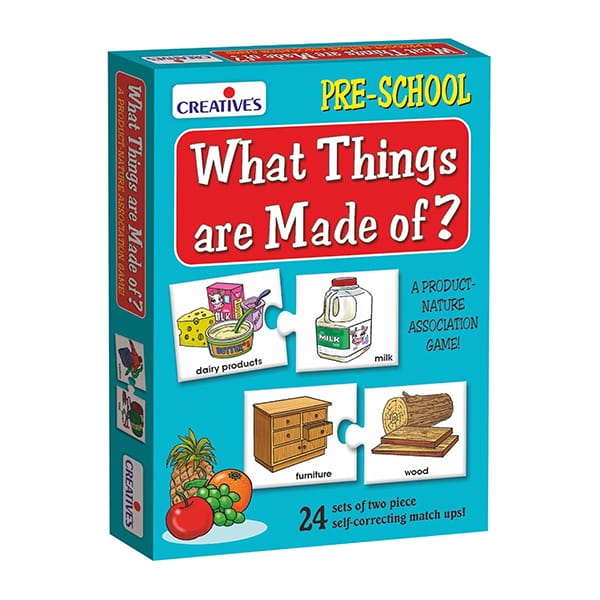 What Things are Made of --- 24 Sets of Two-Piece Self-Correcting Match Ups